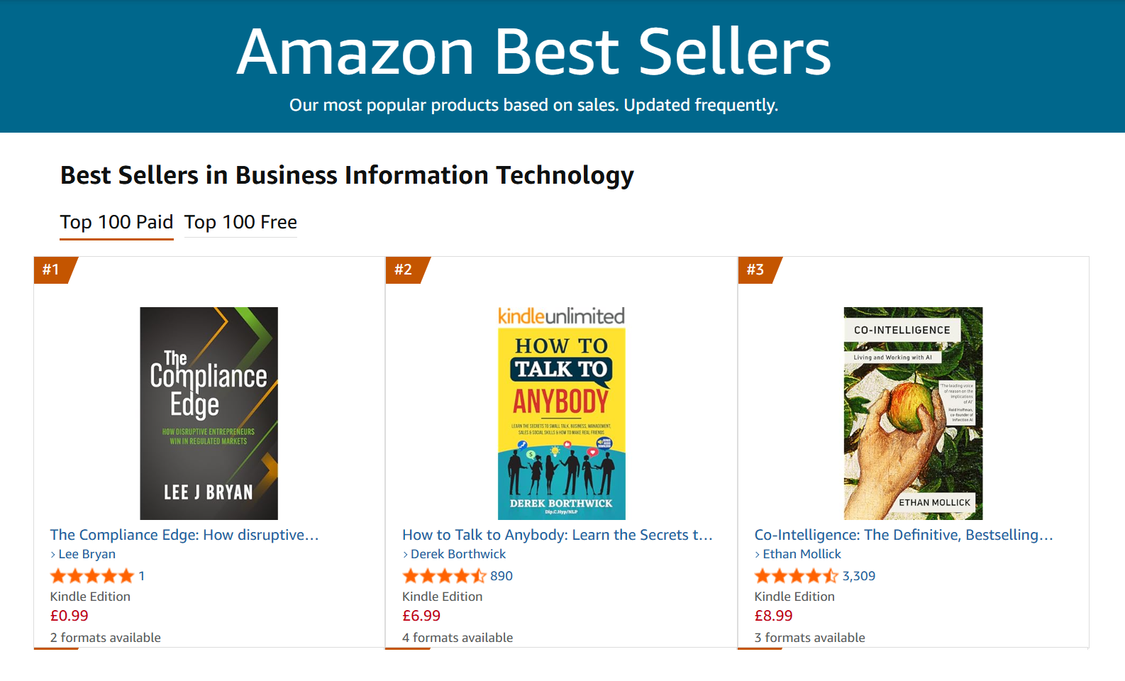 UK #1 Best Seller, Business Information Technology