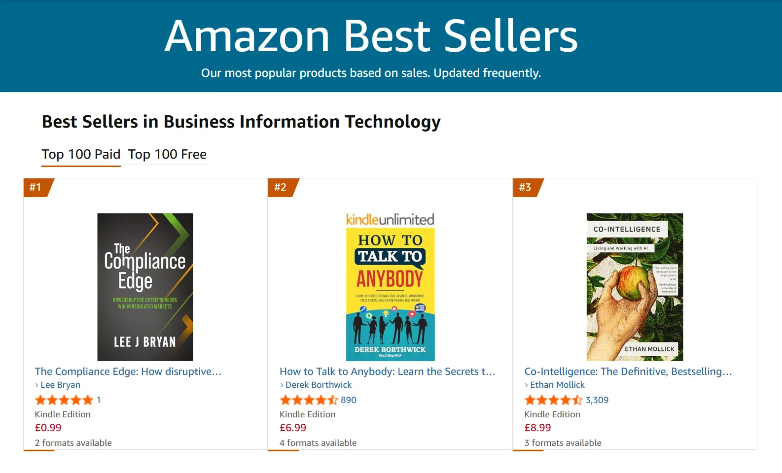 UK #1 Best Seller, Business Information Technology